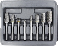 Carbide Burr Set with 1/4'' 6.35Mm Shank 8Pcs Double Cut Solid Carbide Rotary B