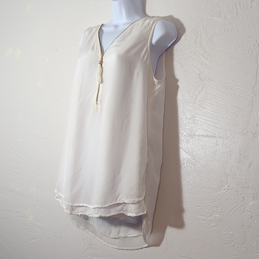 Soft Surroundings Basic White Sleeveless Blouse C… - image 3