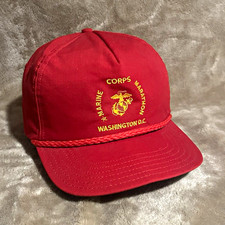 Vintage 80’s USMC Marathon Washington Rope Trucker Cap / Hat Made In USA