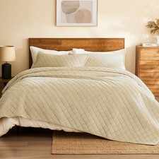Velvet Quilt Queen Size: 3-Piece Reversible Luxury Velvet Bedding Comforter S...