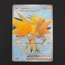 Pokémon TCG Card Zapdos ex 192/165 Scarlet Violet 151 Full Art Holo - NM