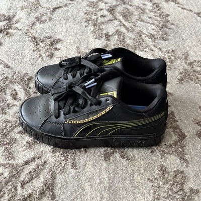 PUMA CALI STAR WOMENS TRAINERS US 9 BLACK LEATHER