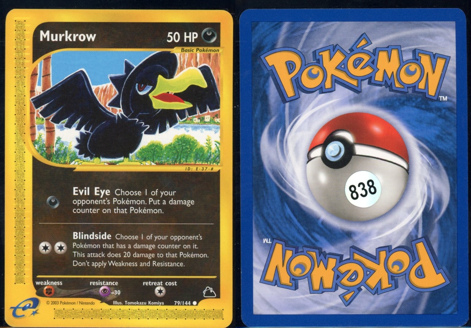 Murkrow 79/144 Common Skyridge Pokemon NM