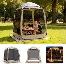Pop up Screen House Tent, 6 X 6 Ft, 4-6 Person Screen Gazebo, Portable Screened 