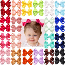 40Pcs 3 Inch Hair Bows for Girls Grosgrain Ribbon Toddler Back to School Hair Ac