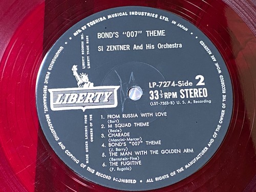 Si Zentner - Bond's 007 Theme 1964 Japan Red Vinyl Liberty LP-7274 Sean Connery - Picture 6 of 9