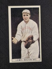 1912 T207 IRVING LEWIS BOSTON NL BROWN BACKGROUND VINTAGE 1980s TOBACCO REPRINT