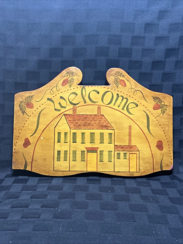 Hand Painted Wooden Welcome Sign Signed: Irwin 1982 - Image 2 of 4