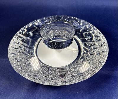 Orrefors Sweden Crystal Discus Votive Candle Holder - By Lars Hellsten