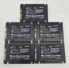 Lot of 5 Samsung 860 EVO 250GB V-NAND 2.5" Laptop SSDs MZ-76E250 MZ7LH250HAHQ