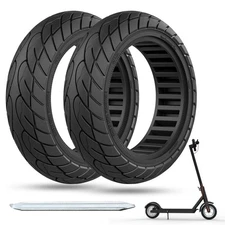 10x2.125 Scooter Tire, 10 inch Solid Rubber Tires Tubeless Front or Rear Repl...