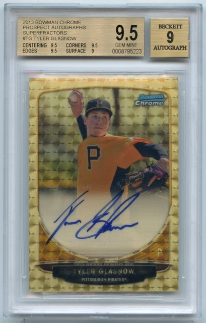 2013 Bowman Chrome #CPATG Tyler Glasnow Superfractor 1/1 Chrome Auto BGS 9.5 1st