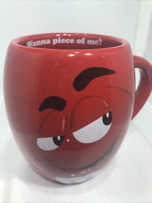 M&M RED CHOCOLATE CANDY MUG. RED M&M CANDY COFFEE MUG. M&M YOU WANT ME. B435