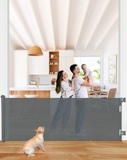 118" Retractable Baby Gates Extra Wide, Retractable Dog Gate for Large Openin...