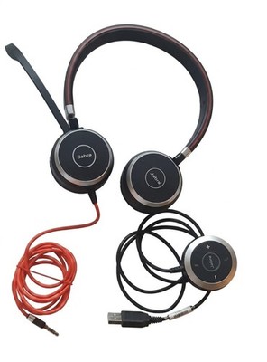 Jabra Evovle 40 UC Stereo Over Ear Wired Headset Black With ENC010 USB-A 3.5mm A