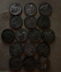 Lot of 16 US Silver War Nickels 1942-1945 35% Silver 0.9toz
