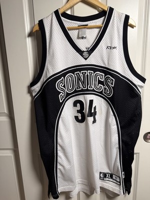 Ray Allen Seattle Super Sonics Jersey Reebok Size XL White And Black
