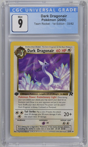 Dark Dragonair (1st Edition) graded CGC 9 for sale on eBay