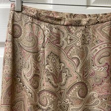 Vintage Talbots Petite Women's 8P Paisley Print Silk Wrap Maxi Lined Skirt