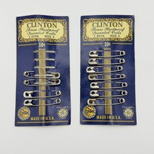Vintage Clinton Brass Rustproof Guarded Coils Safety Pins Size 2 11 Count