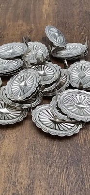 Large Silver Metal Prong Southwestern Style Conchos (Pack Of 20) (Made Of Steel)