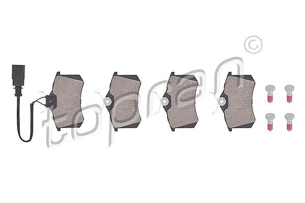 Topran Bremsbelagsatz, Scheibenbremse Hinterachse U.A. FüR Seat, VW-image