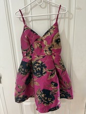 Fashion Nova Women's Pink V Neck Sleeveless Adjustable Straps Mini Dress