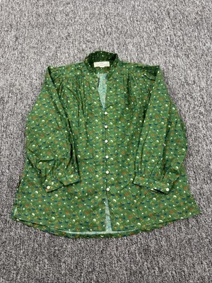 Trovata Birds of Paradis Top Women Medium Bailey Green Floral Flowy Blouse