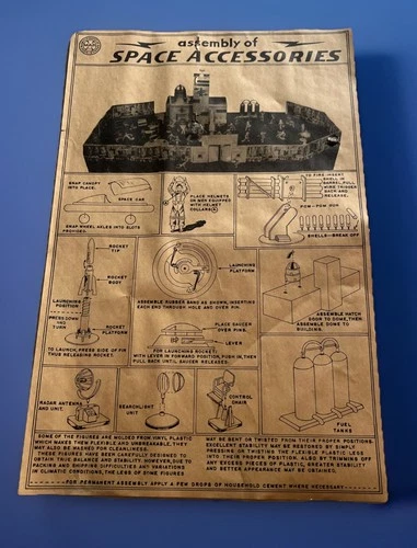 Marx Tom Corbett Original Assembly Instructions from the Space Academy Playset