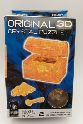 Original 3D Crystal Puzzle Treasure Chest 51pc Level 2 NIB