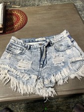 Bullhead Denim Co Womens High Rise Shorts Distressed Size 5 Very Short