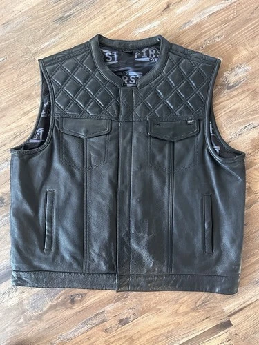 Lot of 3 First MFG Leather Vests - product listing photo