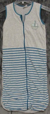 Impidimpi Sleep Sack For Children XL 38'' Wearable Blanket Blue Grey Striped Boat