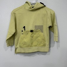 ZARA Kids Yellow Graphic Hoodie Size 6 116 Kangaroo Pocket Drawstring