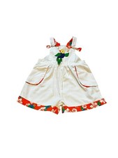 Vintage Girls Romper Playsuit Floral Birds Bows Cottagecore Summer Size 4T