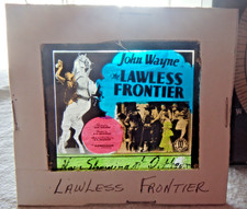 John Wayne & Shelia Terry magic lantern glass slide 1934 movie LAWLESS FRONTIER
