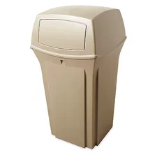 Rubbermaid Commercial Fg843088beig Ranger(R) 35 Gal Square Outdoor Can, Beige,