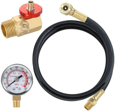 Air Tank Repair Kit w/Safety Valve, Pressure Gauge and 4 Feet Air Tank Hose Asse