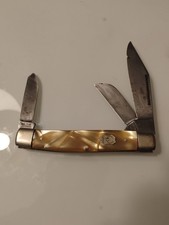 Vintage Buck Creek Solingen Germany 3 Blade Stockman Pocket Knife Pearlish 