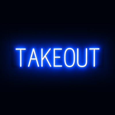 SpellBrite TAKEOUT Sign | Neon Takeout Sign Look, LED Light | 28.1'' x 6.3''