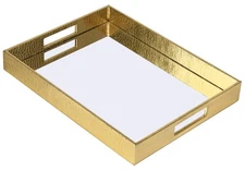 Decorative Mirror Tray Gold Serving Tray Bathrooom Vanity Tray for Makeup,Can...