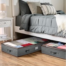 Under Bed Storage Bins - Pack Of 4 Under The Bed Storage Containers For Clothes,