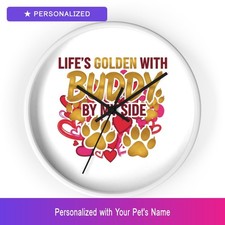 Custom Dog Pet Lover Wall Clock Personalized Name Home Decor Dog Easter Gift