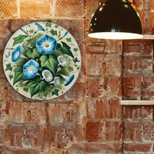 2D FlatMorning Light Shadow 7.87Inch Round Aluminum Foil Carving Art Wall Plaque