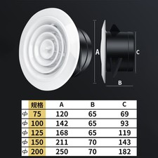 Griglia di ventilazione regolabile in ABS bianco per controllo flusso d'aria a parete/soffitto