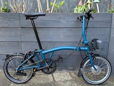2023 Brompton C Line 6 Speed Urban Folding bicycle in Ocean Blue + Swytch E Kit