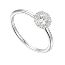 Image of 18ct White Gold Diamond Cluster Ring - 0.33ct