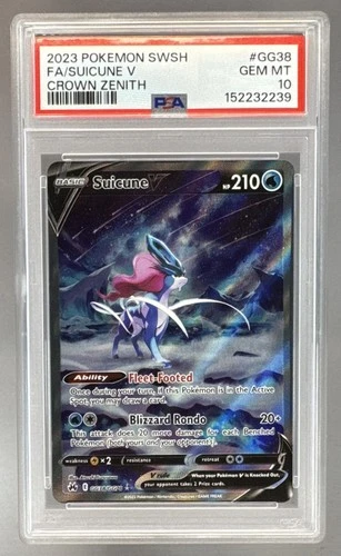 Suicune V 2023 Pokemon Sword & Shield Crown Zenith #GG38 PSA 10