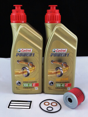 Service Kit Ölwechsel Ölfilter Castrol 10W-40 passt für Suzuki DR-Z 400 DRZ 400