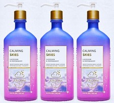 3 Bath  Body Works Aroma CALMING SKIES Lavender Peppermint Body Lotion 6.5 oz